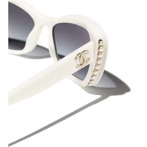 chanel white sunglasses|authentic White Chanel sunglasses.